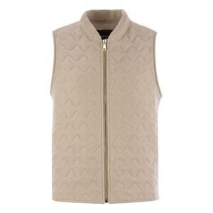 FABIANA FILIPPI Quilted Vest with Sequin Detail Women Beige Vests